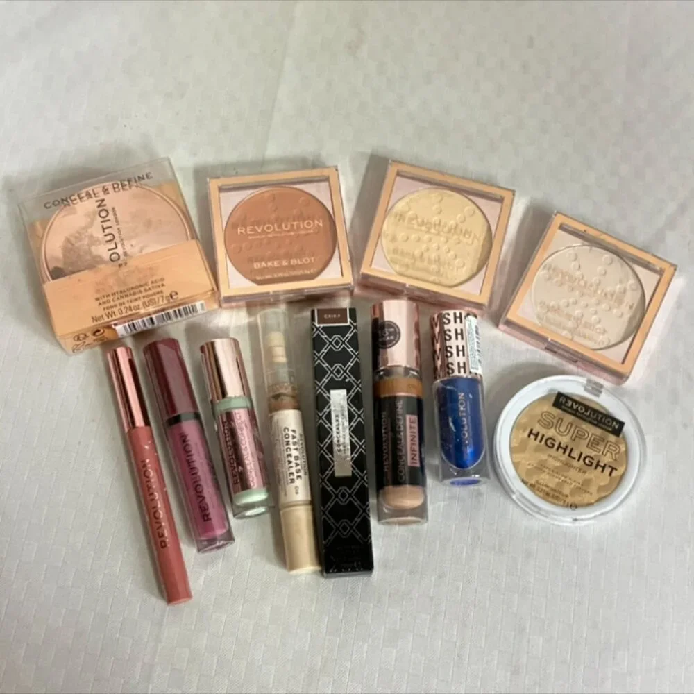 Makeup Revolution Bundle Highlighters Concealer Lip Gloss Job Lot 12 Pcs Set